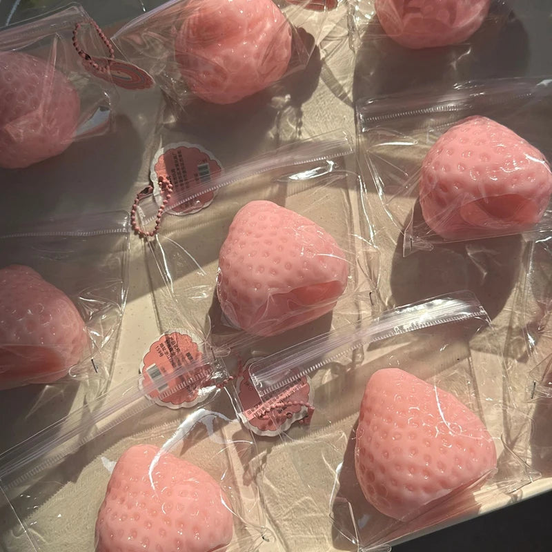 Strawberry Fidget Toy - Obsessed with cute stress toys? This strawberry squishy has a slow rebound feel that’s super satisfying, calming, and fun to squeeze