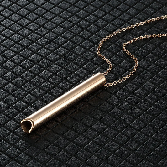 Mindfulness Pendant Stainless Steel Breathing Tool (Stainless steel mindfulness breathing pendant helps guide slow breathing to calm stress, support focus, and create mindful pauses. A handy tool for anxiety and quitting nicotine habits)