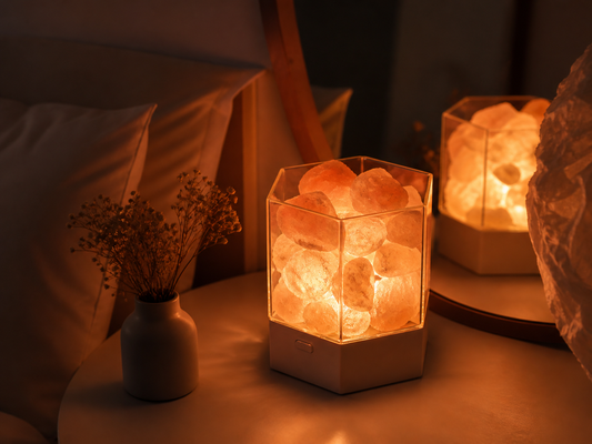 Natural Himalayan Crystal Salt Lamp (LED Rock Salt Night Lamp - Create a calming environment with our Crsyatl Salt Lamps)