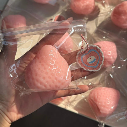 Strawberry Fidget Toy - Obsessed with cute stress toys? This strawberry squishy has a slow rebound feel that’s super satisfying, calming, and fun to squeeze