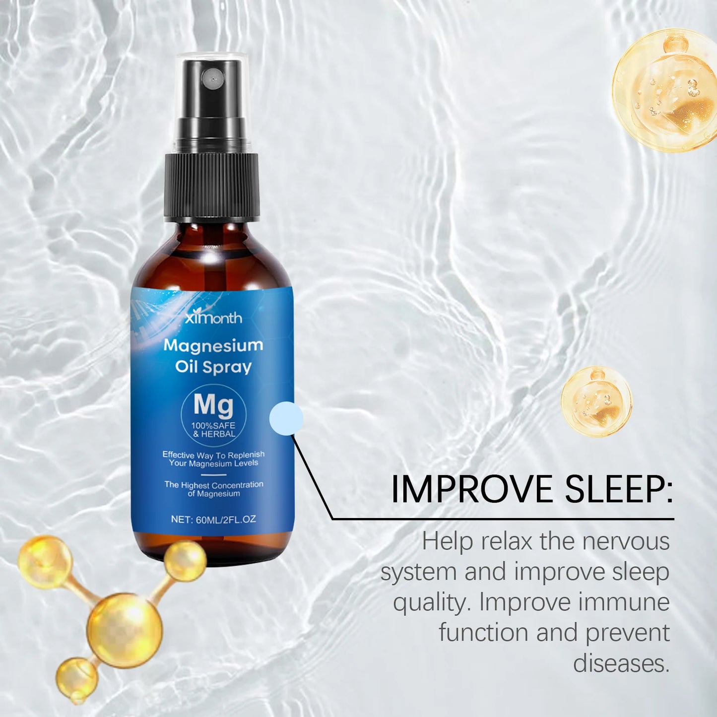 Magnesium oil spray - Helps relax muscles, ease body tension, soften skin & support restful sleep and relaxation.