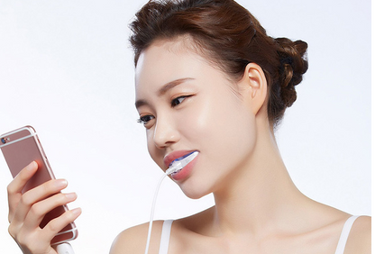 LED Cold Light Teeth Whitening Device - Many features including phone imput plug