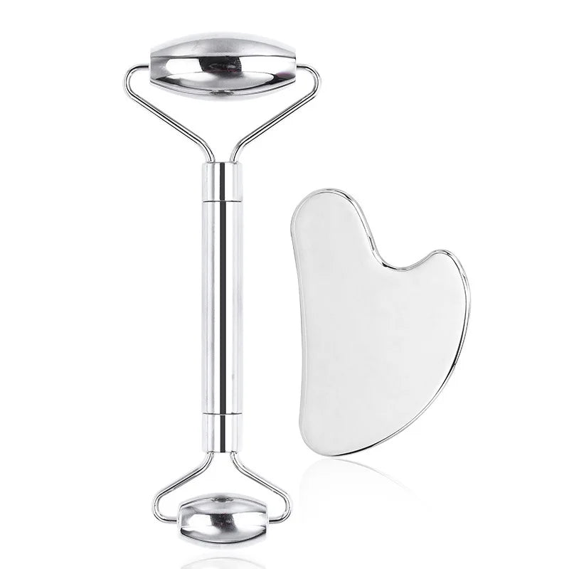 1/3 Piece Ice Face Roller -Cooling ice face roller set. Stainless steel facial tools to sculpt, soothe & refresh your skincare routine